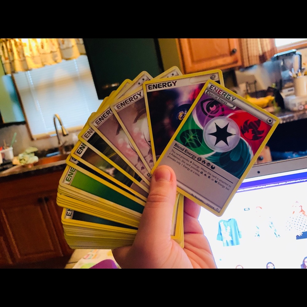 Energy Pokémon card stack!